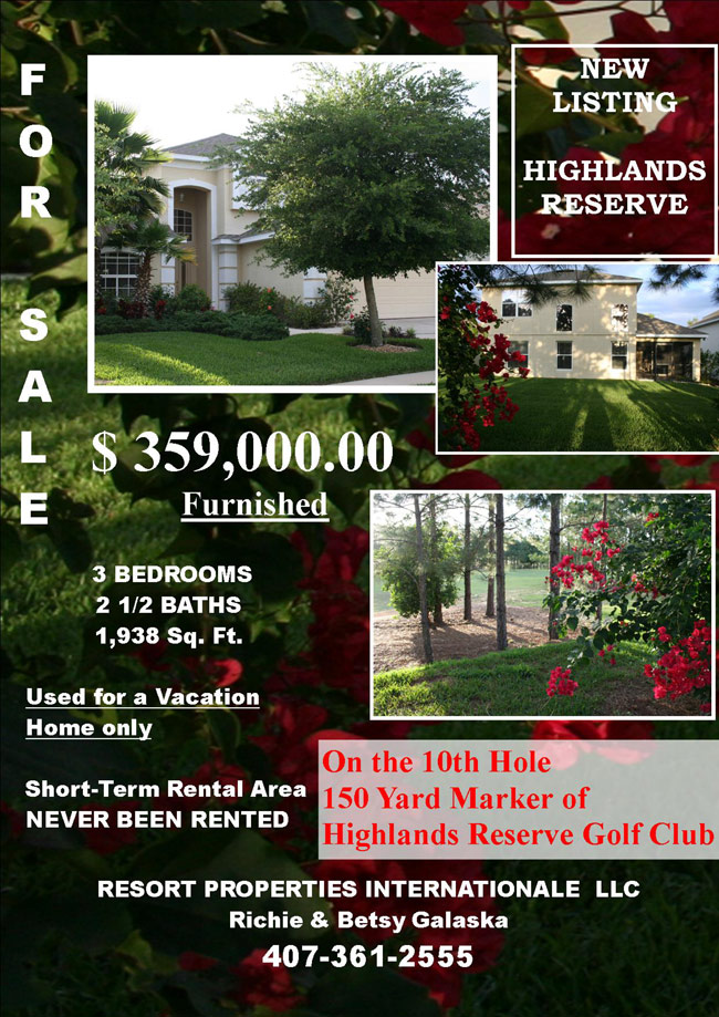golf course home near disney